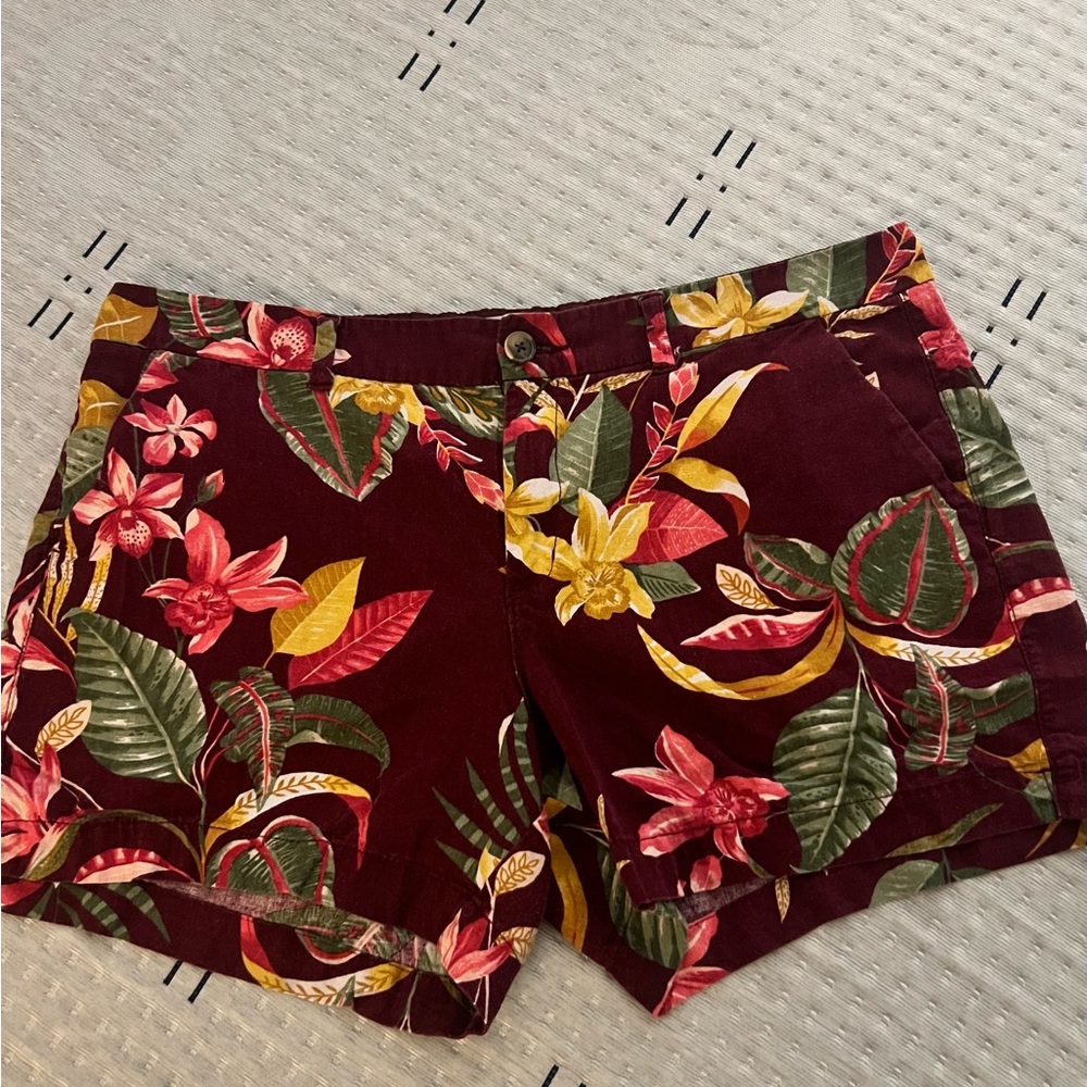 Old Navy Women's Floral Shorts - Burgundy and Multicolor